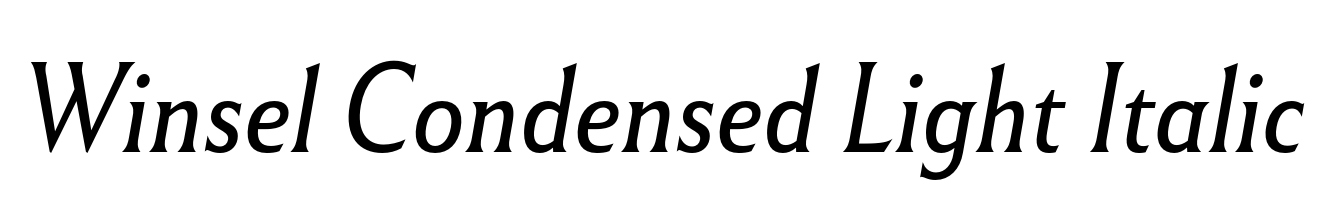 Winsel Condensed Light Italic